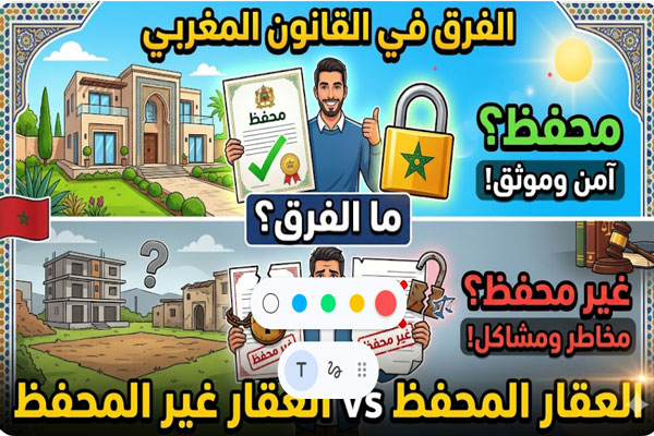الفرق بين العقار المحفظ والعقار غير المحفظ في القانون المغربي