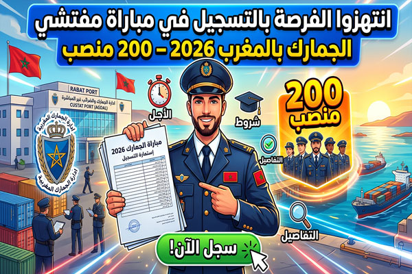 التسجيل في مباراة مفتشي الجمارك بالمغرب 2026