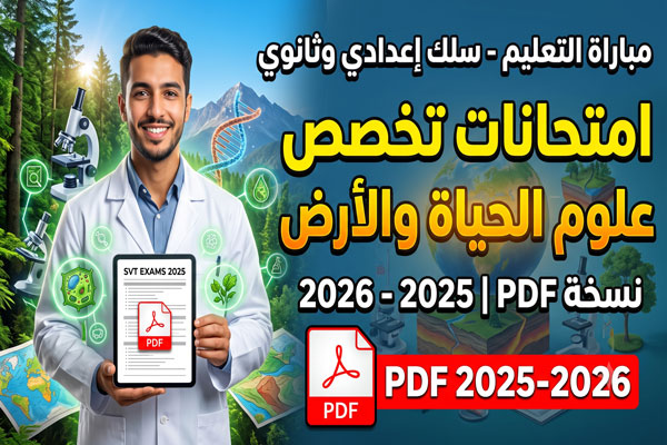 امتحان علوم الحياة والأرض مباراة التعليم الثانوي 2026 PDF
