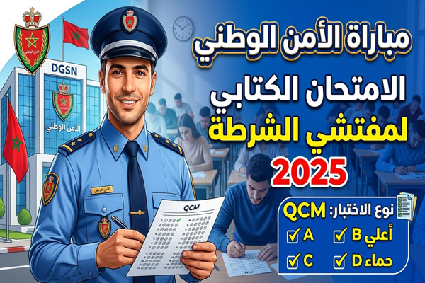 مباراة الامن الوطني: تصحيح امتحان مفتشي الشرطة 2025 نوع الاختبار: qcm